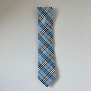 Burberry Classic Check Blue Plaid Silk Tie